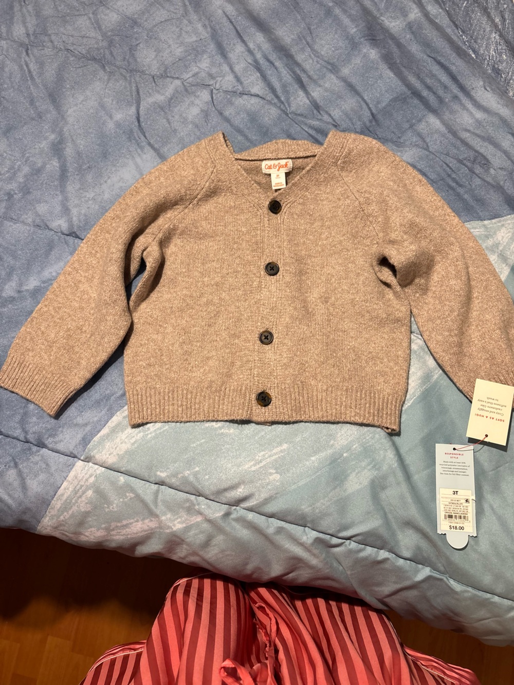 Cat & Jack Cashmere-Like Cardigan 3T Brown NWT